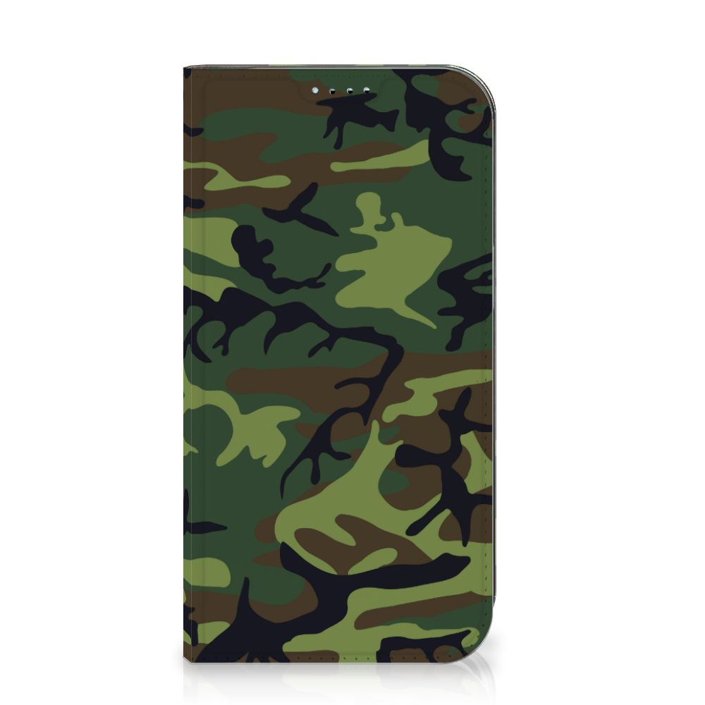 iPhone 15 Hoesje met Magneet Army Dark camouflage design voorkant