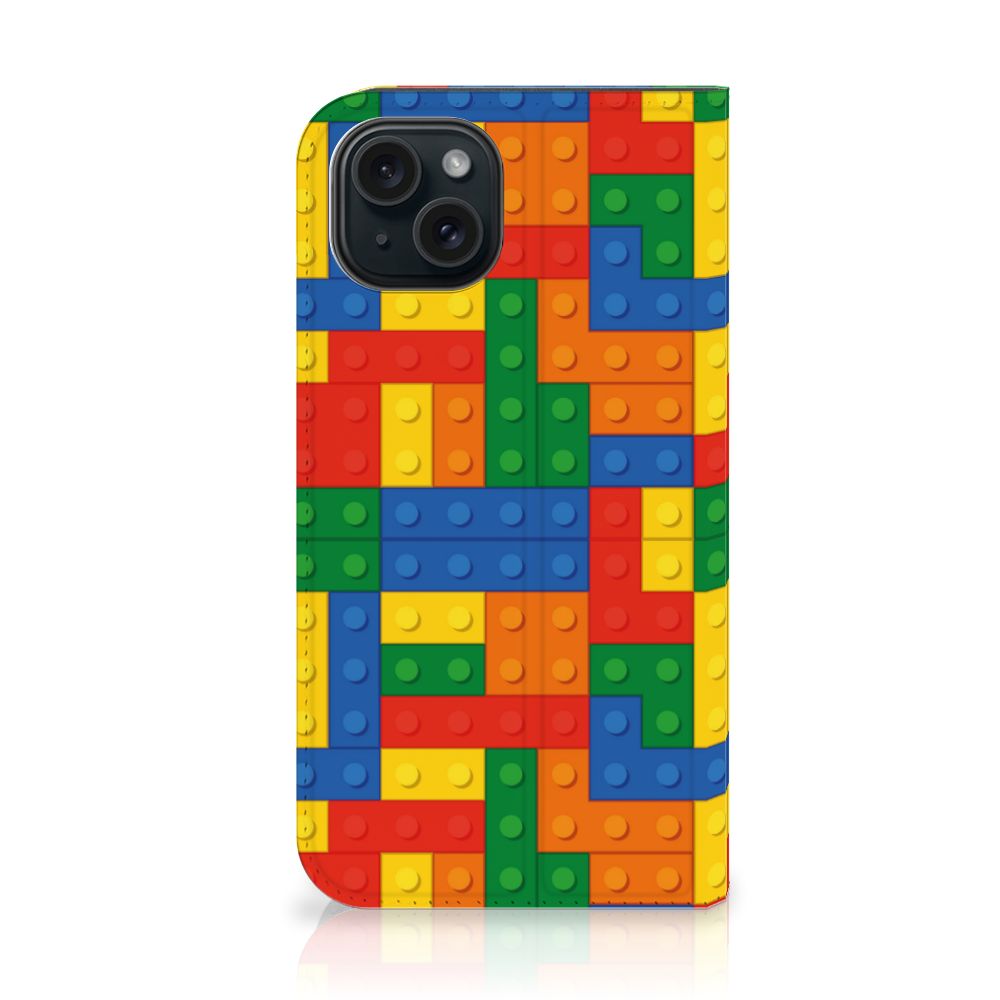 iPhone 15 Hoesje met Magneet Blokken in kleurrijk Lego ontwerp 🎨