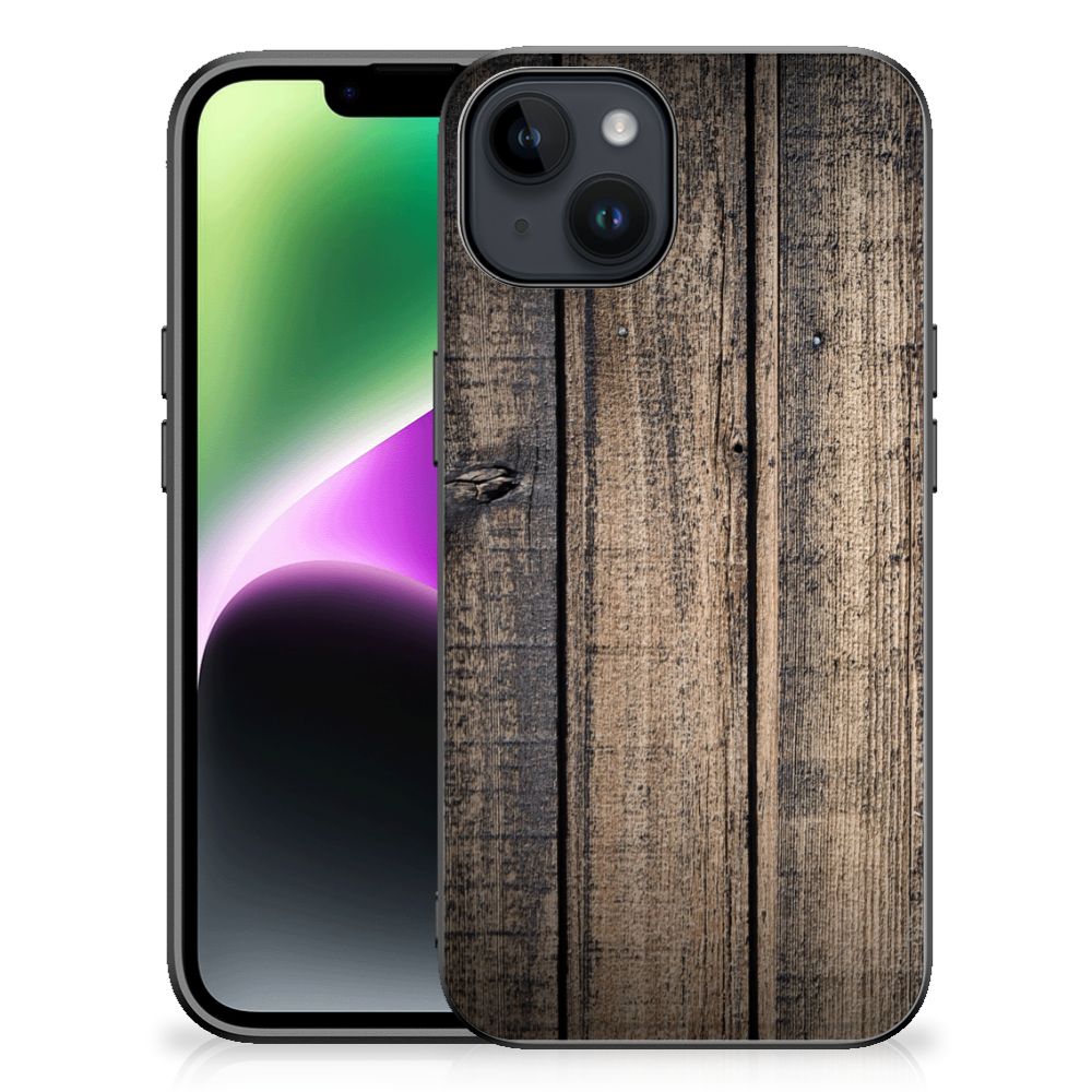 iPhone 15 Houten Print Telefoonhoesje Steigerhout B2C Telecom