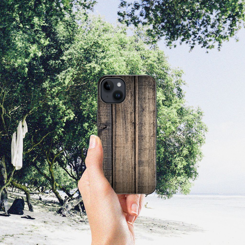 iPhone 15 Houten Print Telefoonhoesje Steigerhout B2C Telecom