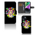 iPhone 15 Leuk Hoesje Lion Color met kleurrijk leeuwendesign en vakjes voor pasjes.
