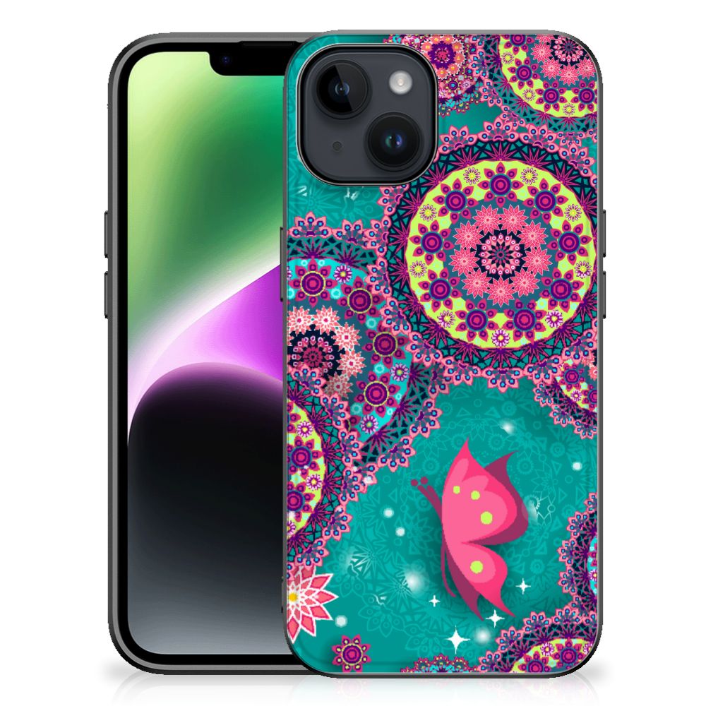 iPhone 15 Leuk Telefoonhoesje Cirkels en Vlinders B2C Telecom