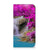 iPhone 15 Plus Book Cover Waterval met een serene waterval en levendige paarse bloemen 🌺.