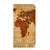 iPhone 15 Plus Book Cover Wereldkaart hoesje wereldkaart bruin voorkant
