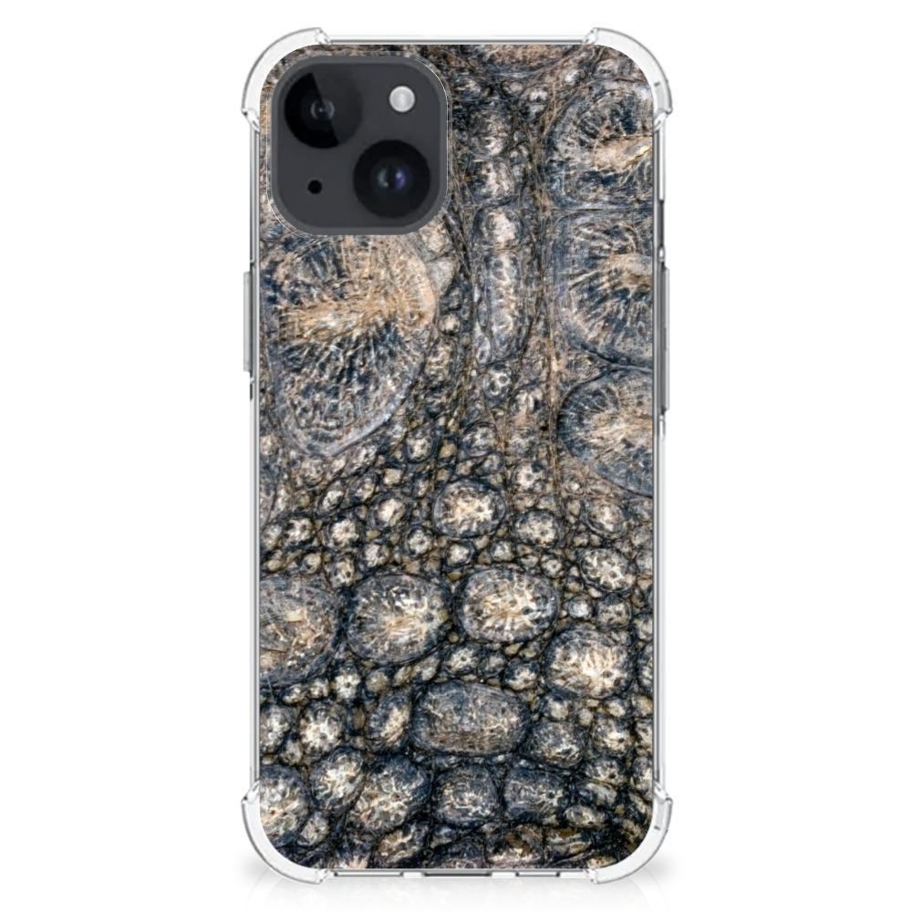iPhone 15 Plus Case Anti-shock Krokodillenprint achterkant