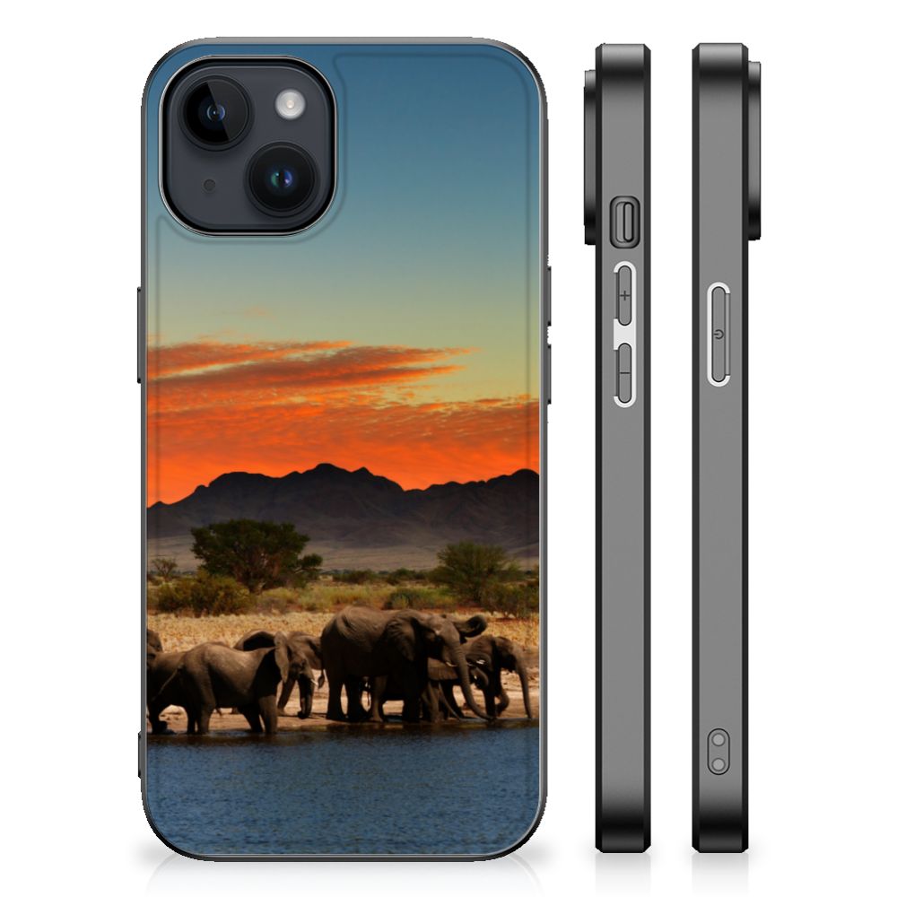 iPhone 15 Plus Dierenprint Telefoonhoesje Olifanten B2C Telecom