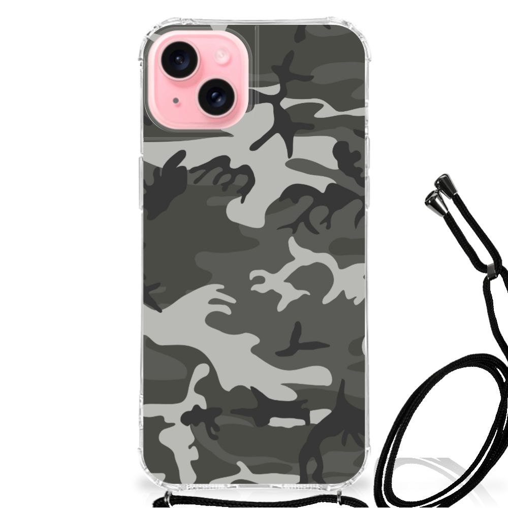 iPhone 15 Plus Doorzichtige Silicone Hoesje Army Light B2C Telecom