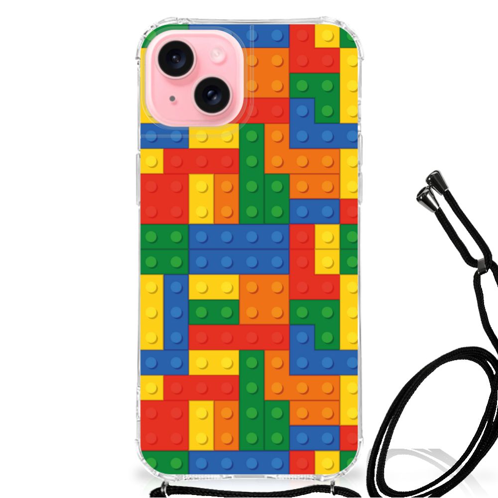 iPhone 15 Plus Doorzichtige Silicone Hoesje Blokken B2C Telecom