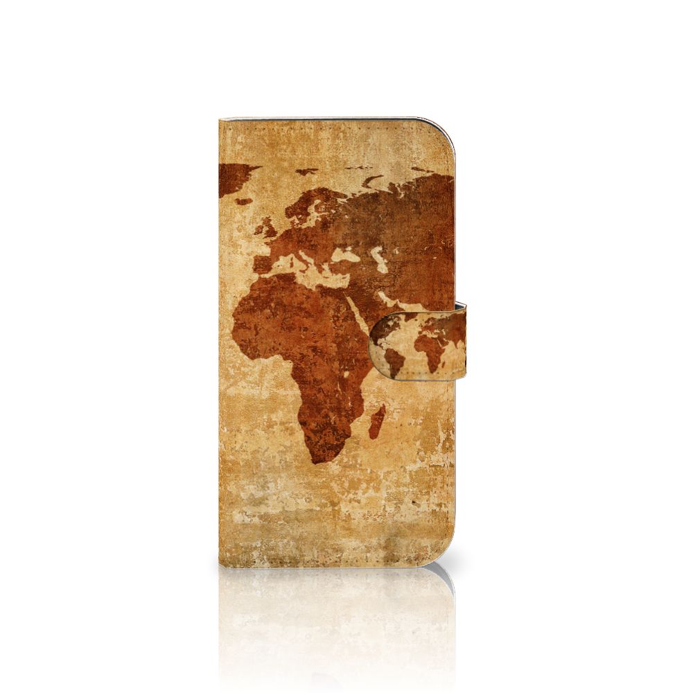 iPhone 15 Plus Flip Cover Wereldkaart met vintage wereldkaart design 🌍.