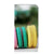 iPhone 15 Plus Flip Style Cover Macarons met kleurrijke Franse koekjes in roze, groen, geel en bruin.