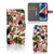 iPhone 15 Plus Hoesje Flowers met bloemen en bladeren, perfect voor pasjes en een tropisch design 🌺.