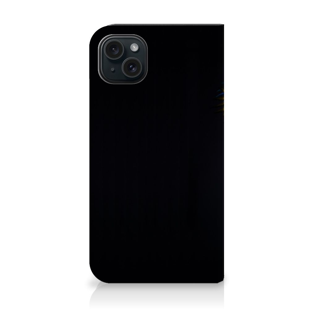 iPhone 15 Plus Hoesje maken Papegaai met zwart ontwerp voor optimale bescherming.