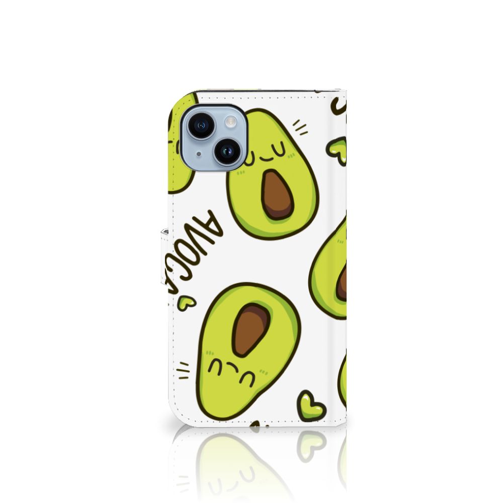iPhone 15 Plus Leuk Hoesje Avocado Singing met schattige avocado's en hartjes ❤️