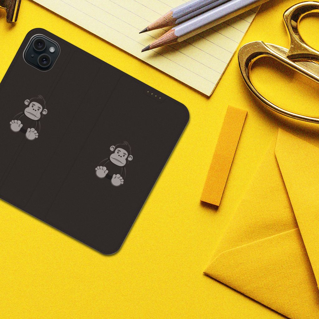 iPhone 15 Plus Magnet Case Gorilla telefoonhoesje Gorilla design bovenaanzicht