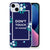 iPhone 15 Plus Silicone-hoesje Flowers Blue DTMP met de tekst "DON'T TOUCH MY PHONE" en bloemen design 🌸.