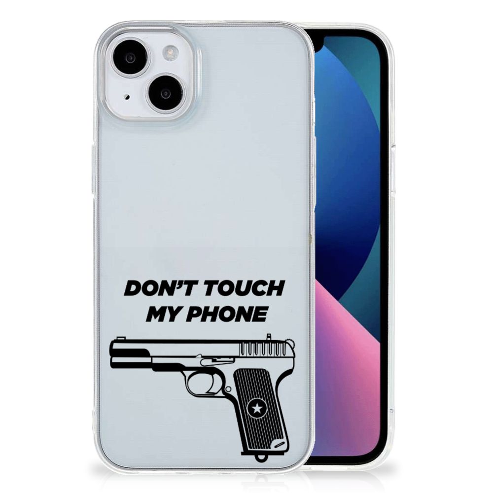 iPhone 15 Plus Silicone-hoesje Pistol DTMP met ontwerp van een pistool