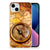 iPhone 15 Plus Siliconen Back Cover Kompas met vintage kompas op een wereldkaart, beschermt je smartphone.