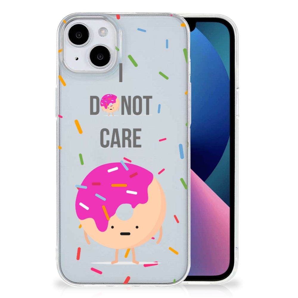 iPhone 15 Plus Siliconen Case Donut Roze cartoon hoesje donuthuis