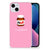 iPhone 15 Plus Siliconen Case Nut Boyfriend met roze achtergrond en nut chocoladepasta illustratie.