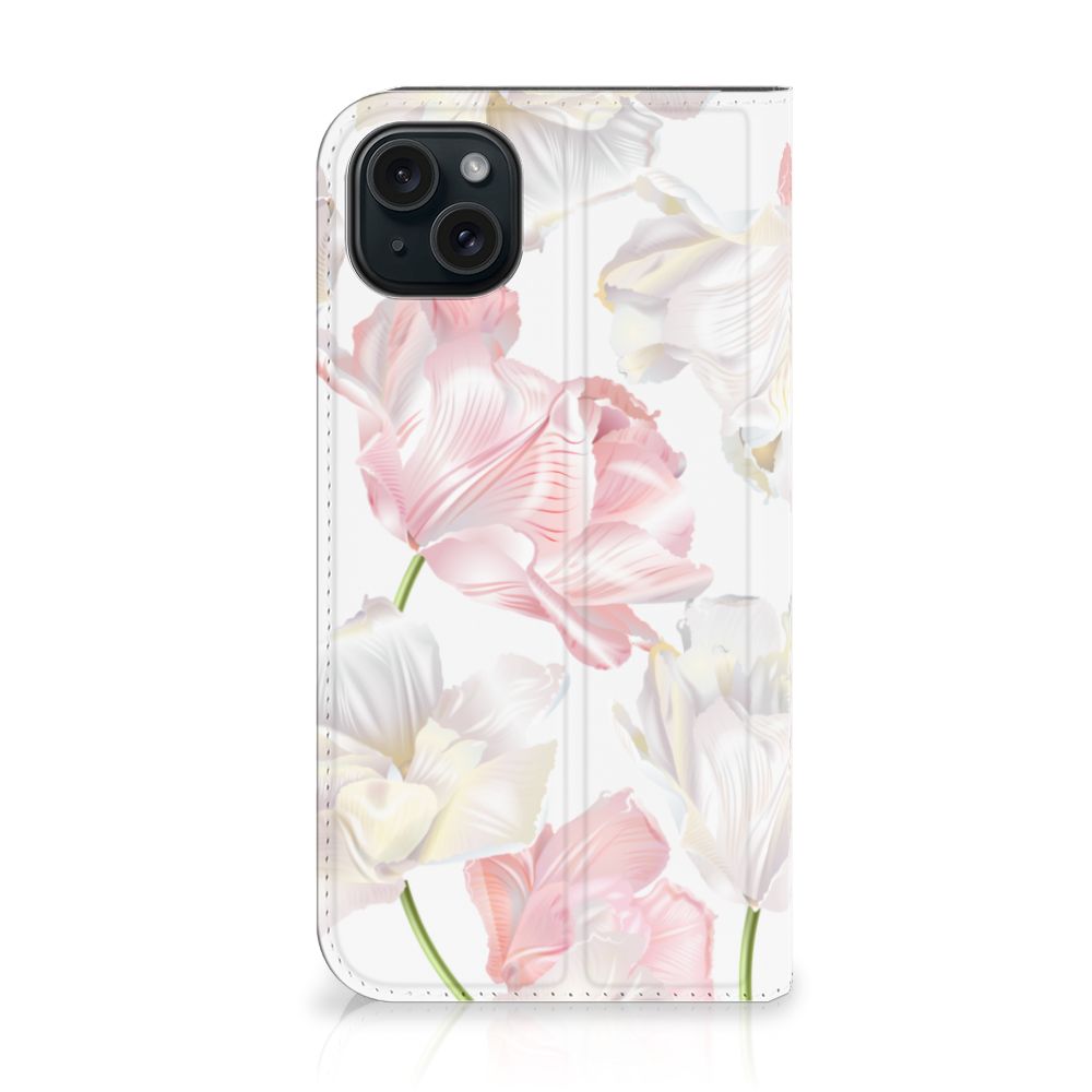 iPhone 15 Plus Smart Cover Lovely Flowers bloemen ontwerp voorkant