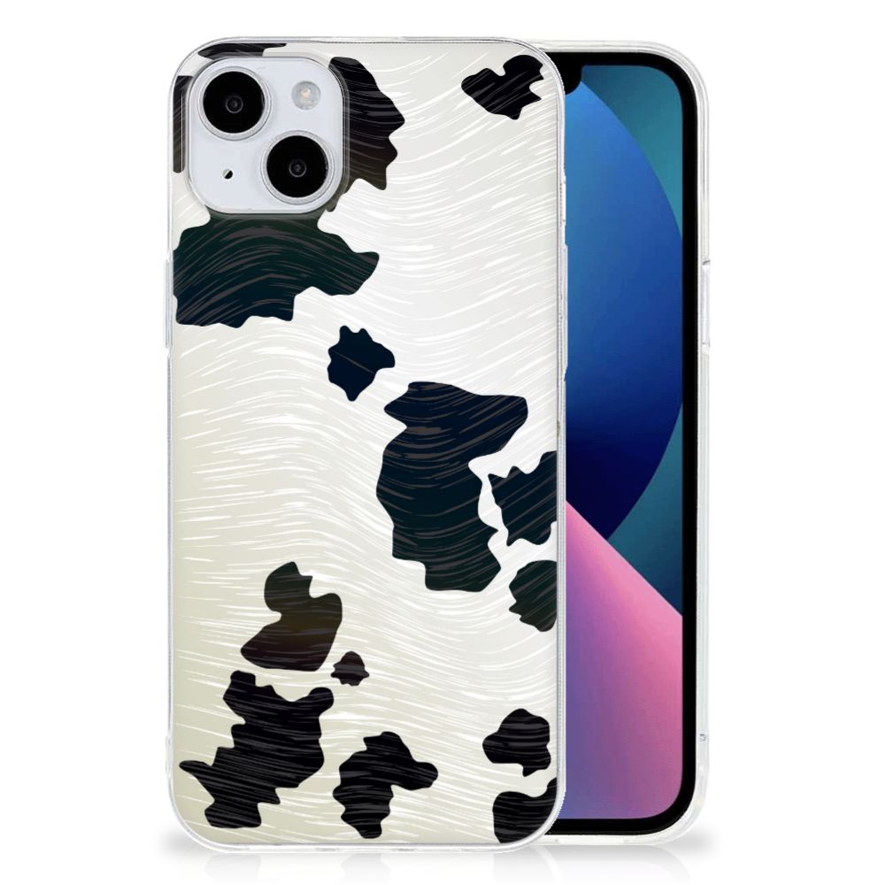 iPhone 15 Plus TPU Hoesje Koeienvlekken met stijlvolle koeienprint, perfect voor bescherming en stijl 🐄.