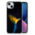 iPhone 15 Plus TPU Hoesje Papegaai met kleurrijke papegaai op zwarte achtergrond 🦜