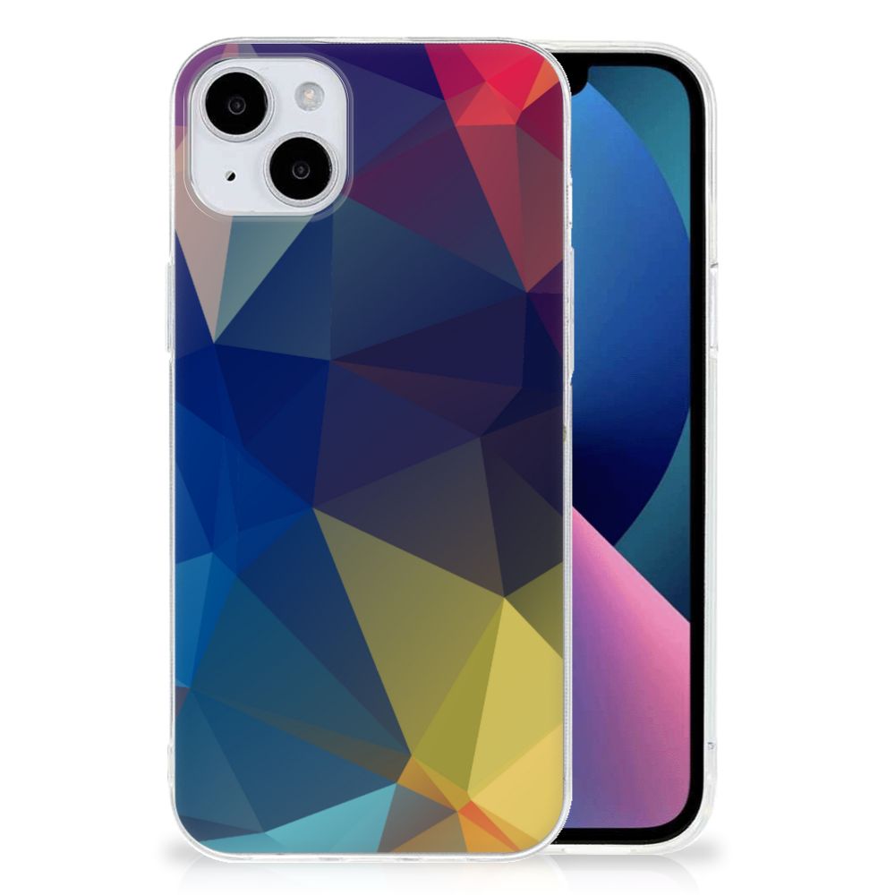 iPhone 15 Plus TPU Hoesje Polygon Dark met kleurrijk geometrisch design 📱