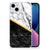 iPhone 15 Plus TPU Siliconen Hoesje Marmer Wit Zwart design zwartwit marmer aanzicht