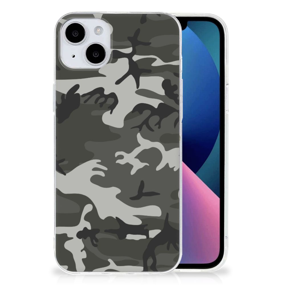 iPhone 15 Plus TPU bumper Army Light met camouflageprint, perfect voor de natuurliefhebber 🌿.