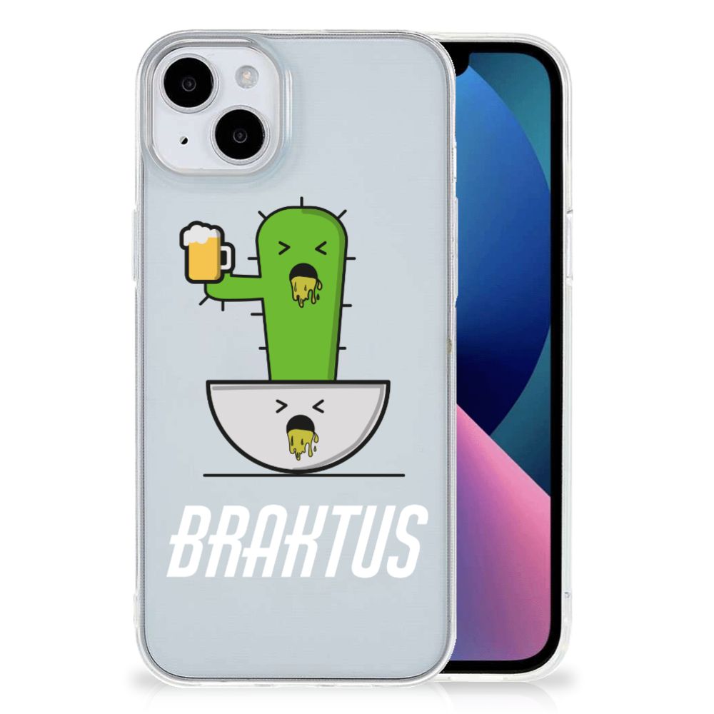 iPhone 15 Plus Telefoonhoesje met Naam Braktus met cactus en bier 🍺 op een stylish design.