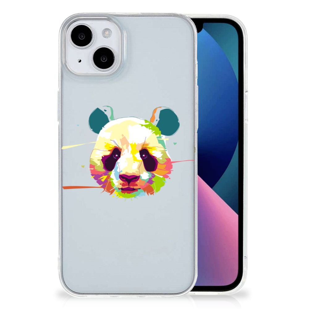 iPhone 15 Plus Telefoonhoesje met Naam Panda Color telefoonhoesje panda design voorkant