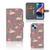 iPhone 15 Plus Telefoonhoesje met Pasjes Flamingo met roze flamingo's design en pasjeshouder.