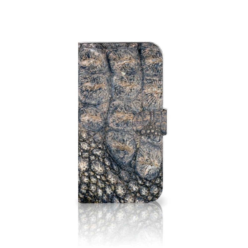 iPhone 15 Plus Telefoonhoesje met Pasjes Krokodillenprint, stijlvolle krokodillenprint design 🐊