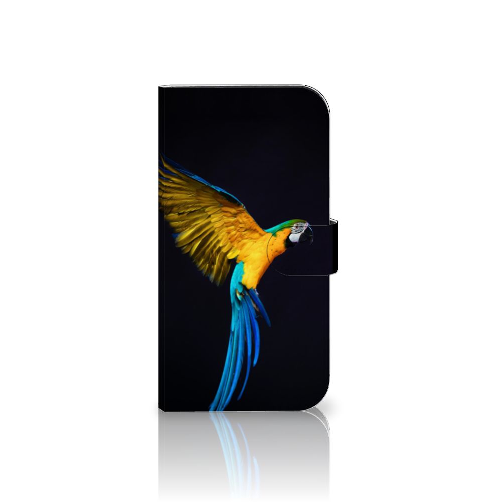 iPhone 15 Plus Telefoonhoesje met Pasjes Papegaai met kleurrijke papegaai print 🦜.