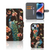 iPhone 15 Plus Telefoonhoesje met Pasjes Pauw met Bloemen, artistiek design met pauw en bloemen 🌸