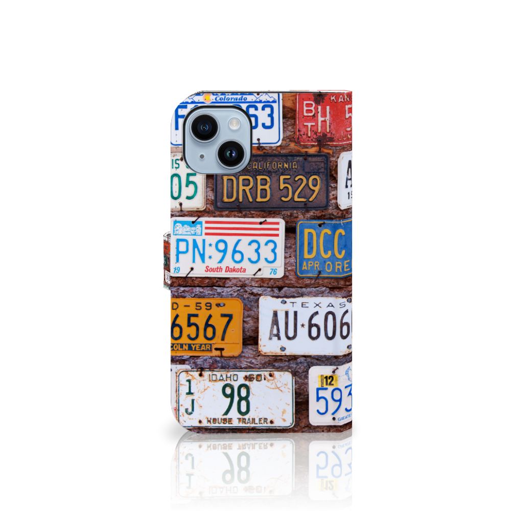 iPhone 15 Plus Telefoonhoesje met foto Kentekenplaten collage achteraanzicht