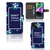 iPhone 15 Portemonnee Hoesje Flowers Blue DTMP met bloemenprint en opdruk 'DON'T TOUCH MY PHONE'