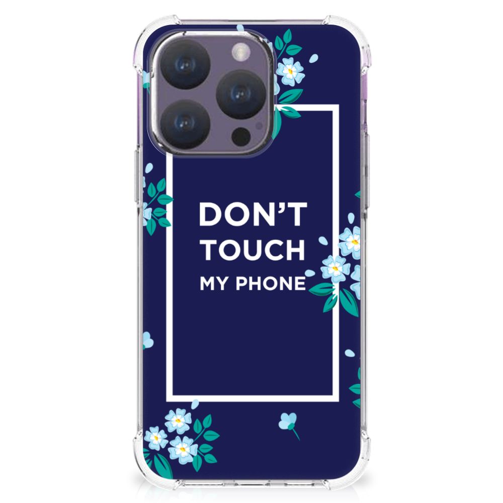iPhone 15 Pro Anti Shock Case Flowers Blue DTMP B2C Telecom
