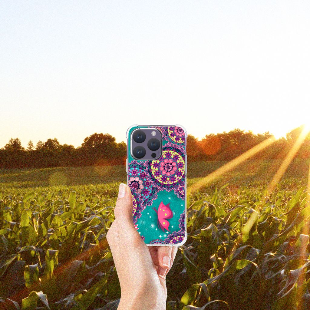 iPhone 15 Pro Back Cover Cirkels en Vlinders B2C Telecom