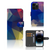 iPhone 15 Pro Book Case Polygon Dark met abstract design en ruimte voor 3 pasjes 🎨