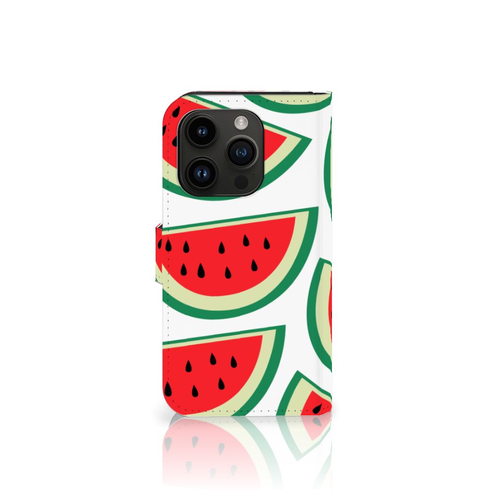 iPhone 15 Pro Book Cover Watermelons met vrolijke watermeloenen design 🍉