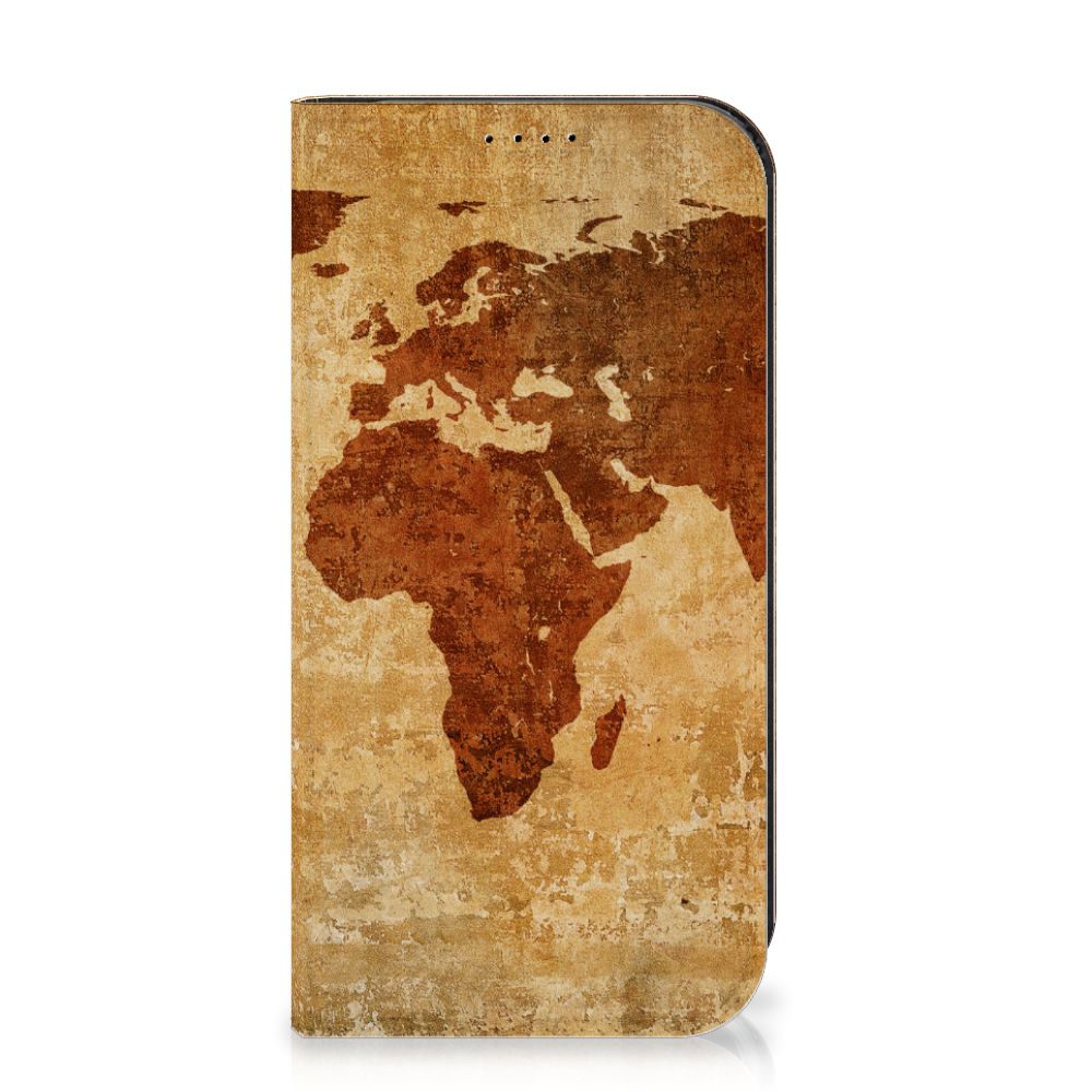 iPhone 15 Pro Book Cover Wereldkaart met vintage wereldkaartdesign 🌍.