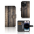 iPhone 15 Pro Book Style Case Steigerhout met ruimte voor 3 pasjes en houten design.