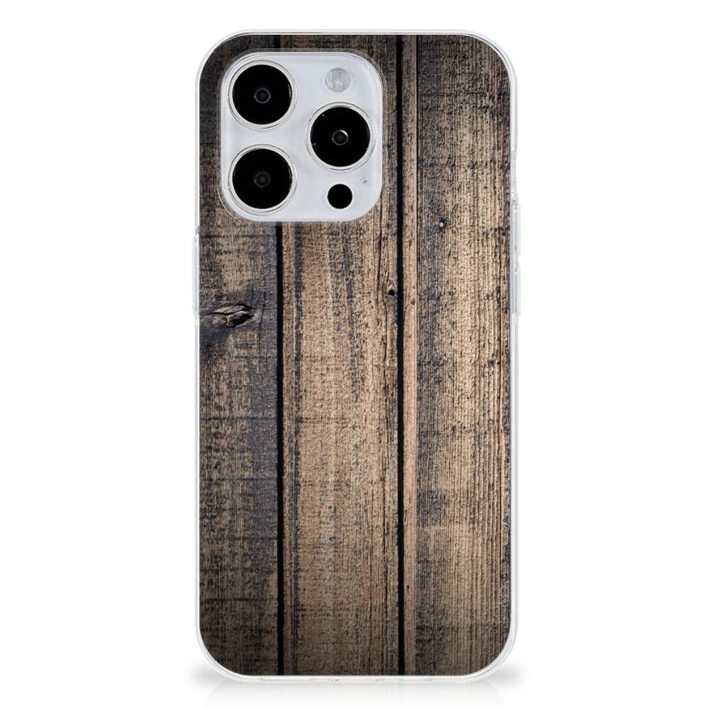 iPhone 15 Pro Bumper Hoesje Steigerhout design steigerhout aanzicht