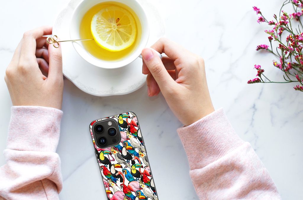 iPhone 15 Pro Dierenprint Telefoonhoesje Birds B2C Telecom