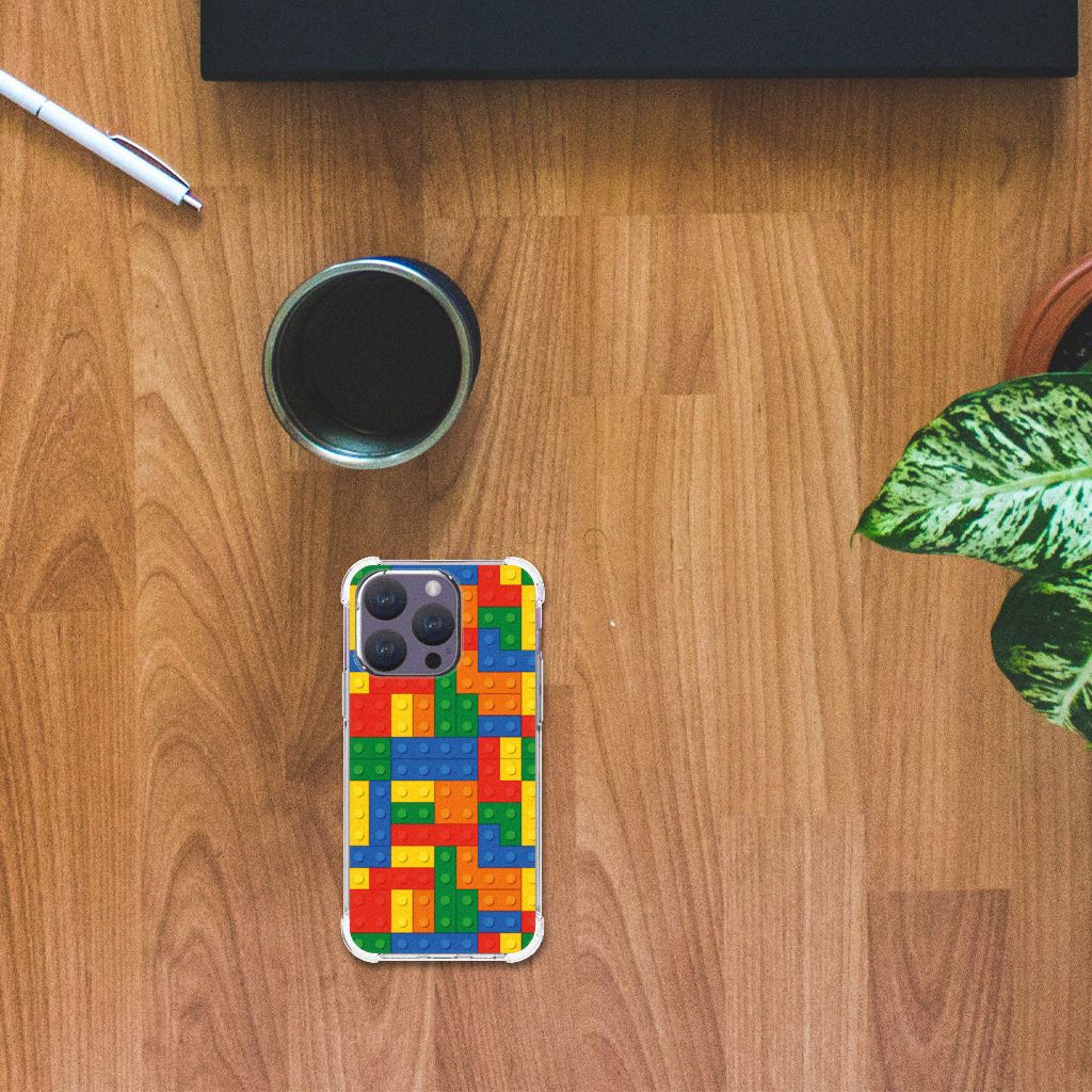 iPhone 15 Pro Doorzichtige Silicone Hoesje Blokken B2C Telecom