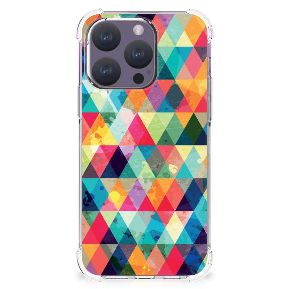 iPhone 15 Pro Doorzichtige Silicone Hoesje Geruit B2C Telecom