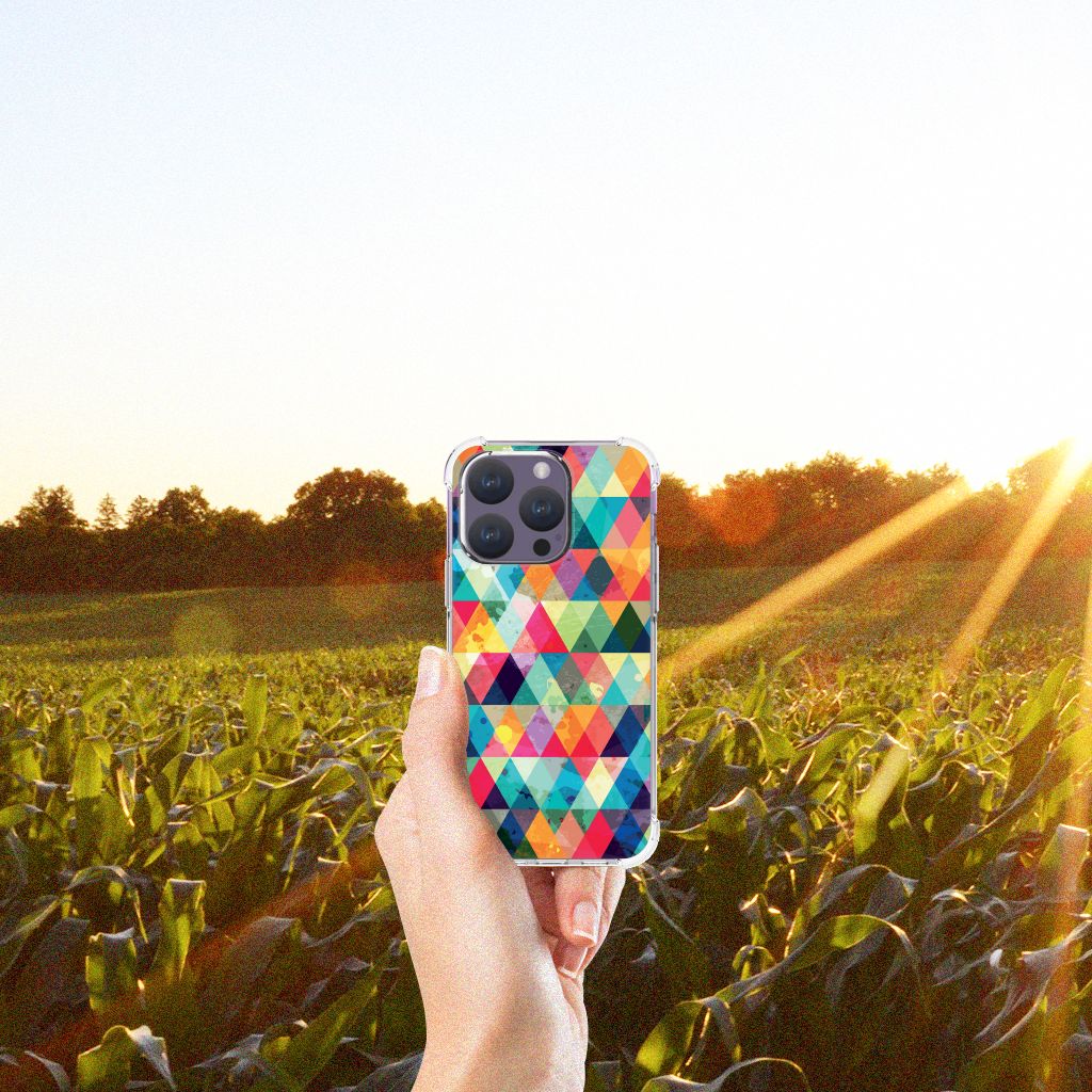 iPhone 15 Pro Doorzichtige Silicone Hoesje Geruit B2C Telecom