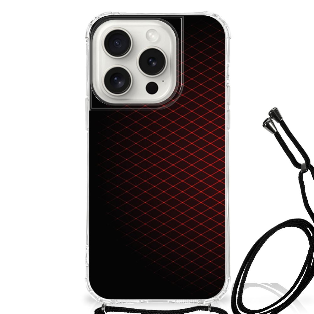iPhone 15 Pro Doorzichtige Silicone Hoesje Geruit Rood B2C Telecom