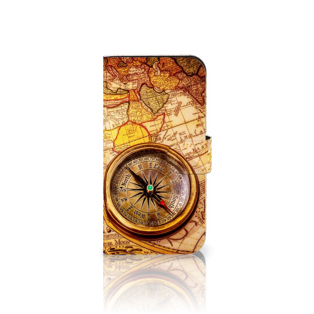 iPhone 15 Pro Flip Cover Kompas met vintage kaart en kompasdesign 🧭